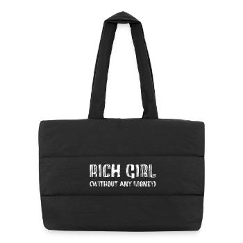 Fille riche – riche en attitude, pas en argent - Sac shopping matelassé - noir - Devant