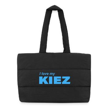 I LOVE MY KIEZ - Puffer-Einkaufstasche - Schwarz - Vorne