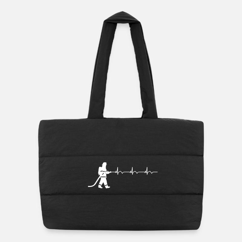 Pompier, pompier, pompier, ECG Battement de cœur Sac shopping matelassé