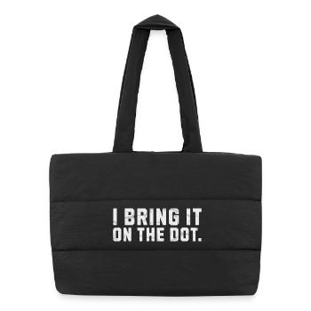 Bring It On The Dot. Funny Denglish - Puffer Shopping Bag - black - Front