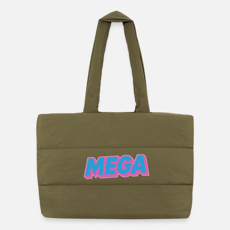 Mega lettering oldschoo retro 90s 80s Puffer Shopping Bag