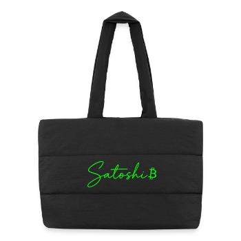 Satoshi Bitcoin Design für Krypto Fans - Puffer-Einkaufstasche - Schwarz - Vorne