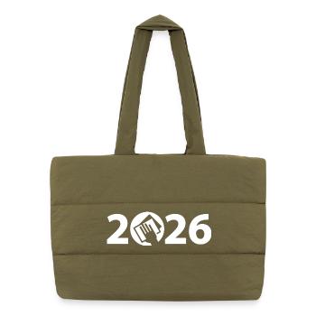 Spring Cleaning 2026, Annual Cleaning 2026, Plaster 2026 - Puffer Shopping Bag - safari green - Front