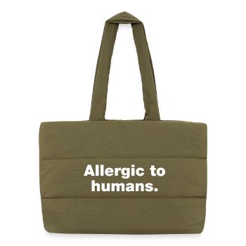Allergique aux humains - Sac shopping matelassé - safari green - Devant