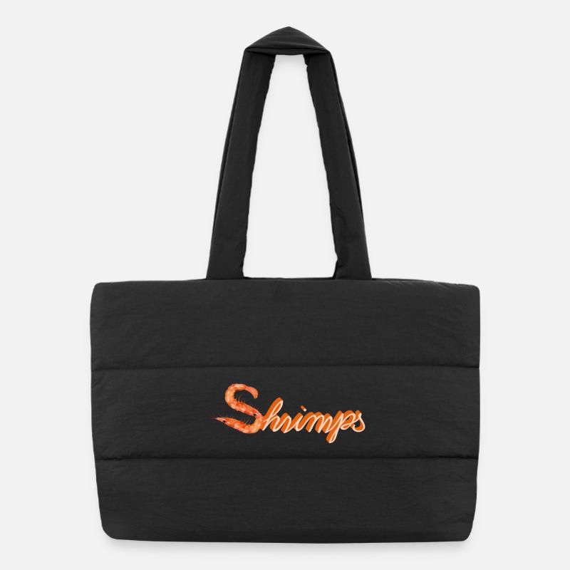 deux crevettes ou des crevettes comme typographie amusante Sac shopping matelassé