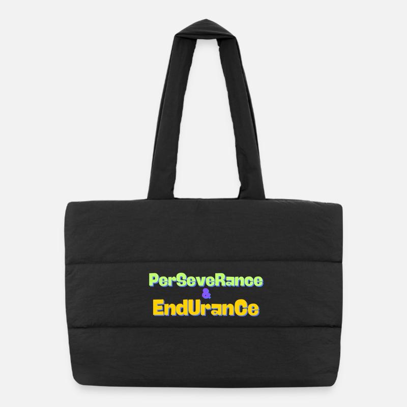 persévérance - Sac shopping matelassé - noir