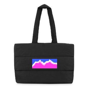 Mountains - Puffer Shopping Bag - black - Front