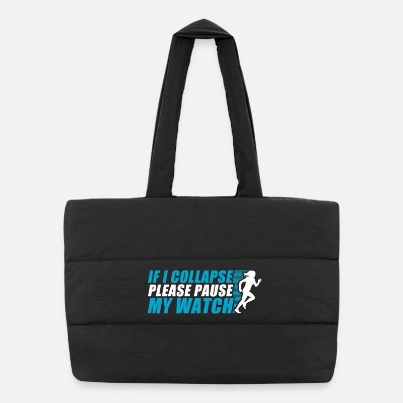 Si je m’effondre drôle course à pied coureur de jogging Sac shopping matelassé
