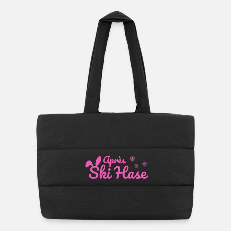 Apres Ski Hase Skihase Après Ski Party Schnee pink Puffer-Einkaufstasche