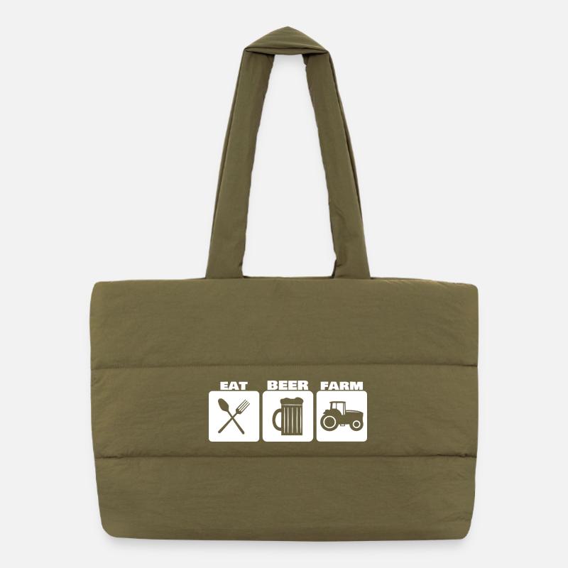 EAT, DRINK, FARM ... farmer basic needs Puffer Shopping Bag