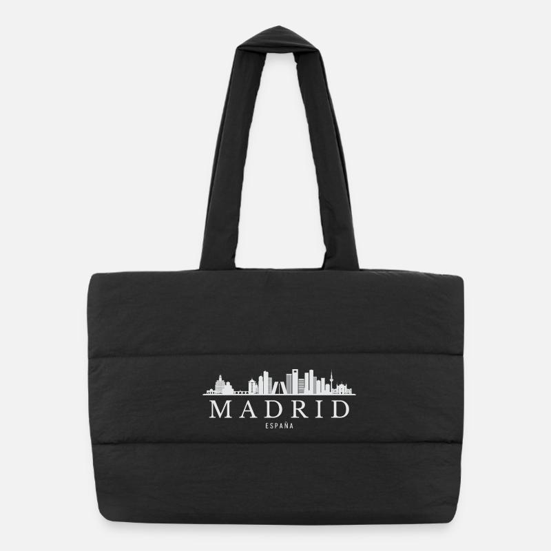 Madrid Skyline, Madrid Spain Puffer Shopping Bag