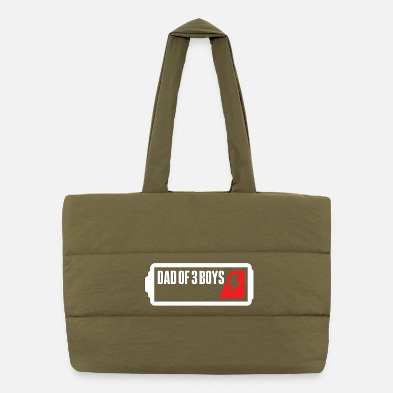 Dad Of 3 Boys Puffer Shopping Bag