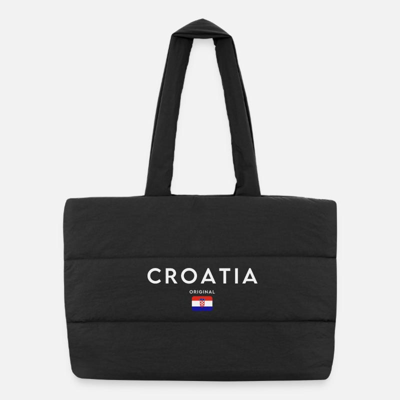 Drapeau croate, fierté croate Sac shopping matelassé