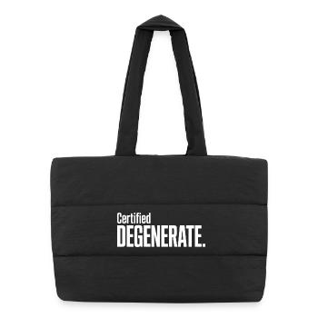 Certified Degenerate - Funny Gen Alpha Memes - Sac shopping matelassé - noir - Devant