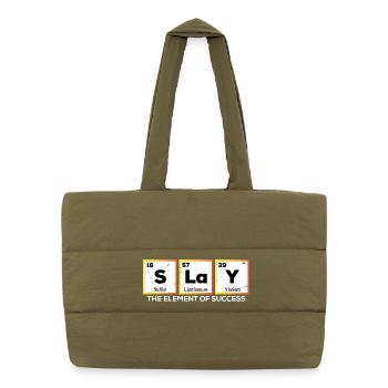 Funny Chemistry Periodic Table Words Slay - Puffer Shopping Bag - safari green - Front