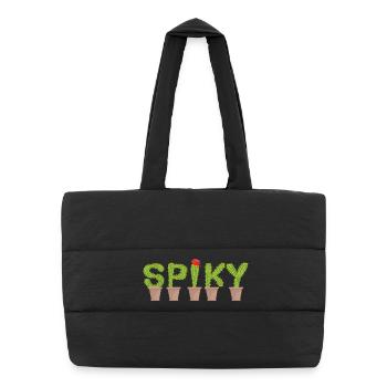 Spiky Cactus - Cactus Tee - Puffer-Einkaufstasche - Schwarz - Vorne