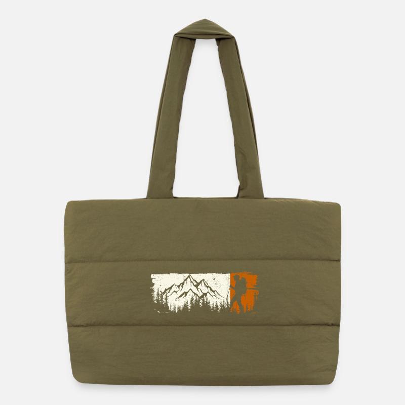 Mountain Explorer Silhouette Tee Puffer Shopping Bag