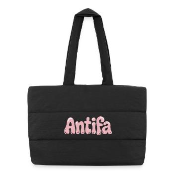 Antifa - Produits dérivés antifascistes - Sac shopping matelassé - noir - Devant