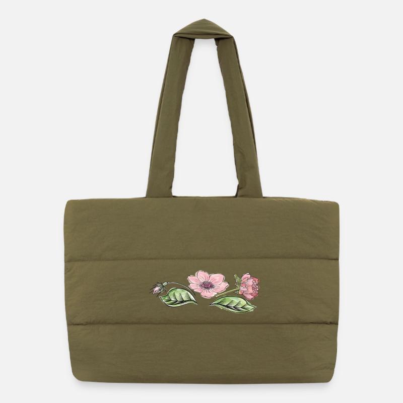 Vrille de fleur Sac shopping matelassé