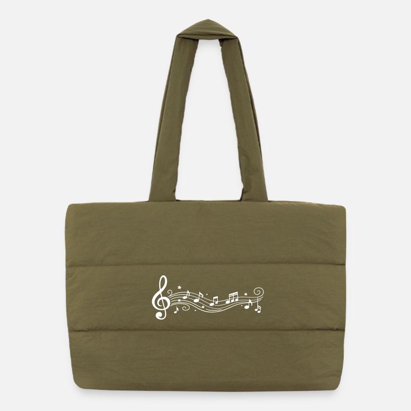 Musical Notes Melody Clefs Puffer Shopping Bag