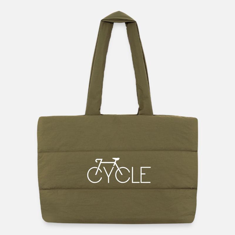 Silhouette minimale d’art de ligne de vélo Sac shopping matelassé