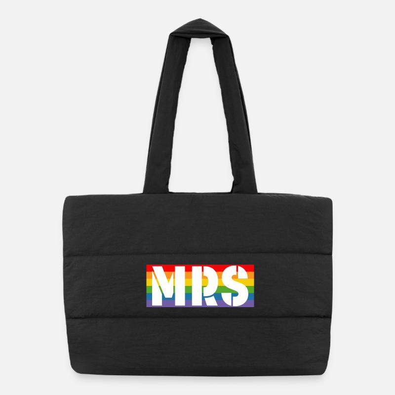 Rainbow shirt MRS - Puffer Shopping Bag - black