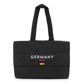 Flagge Deutschlands, deutscher Stolz - Puffer-Einkaufstasche - Schwarz - Vorne