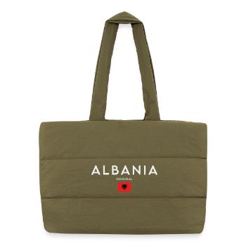 Albanian flag, Albanian pride - Puffer Shopping Bag - safari green - Front