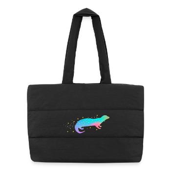 Dégradé de loutre de mer - Sac shopping matelassé - noir - Devant