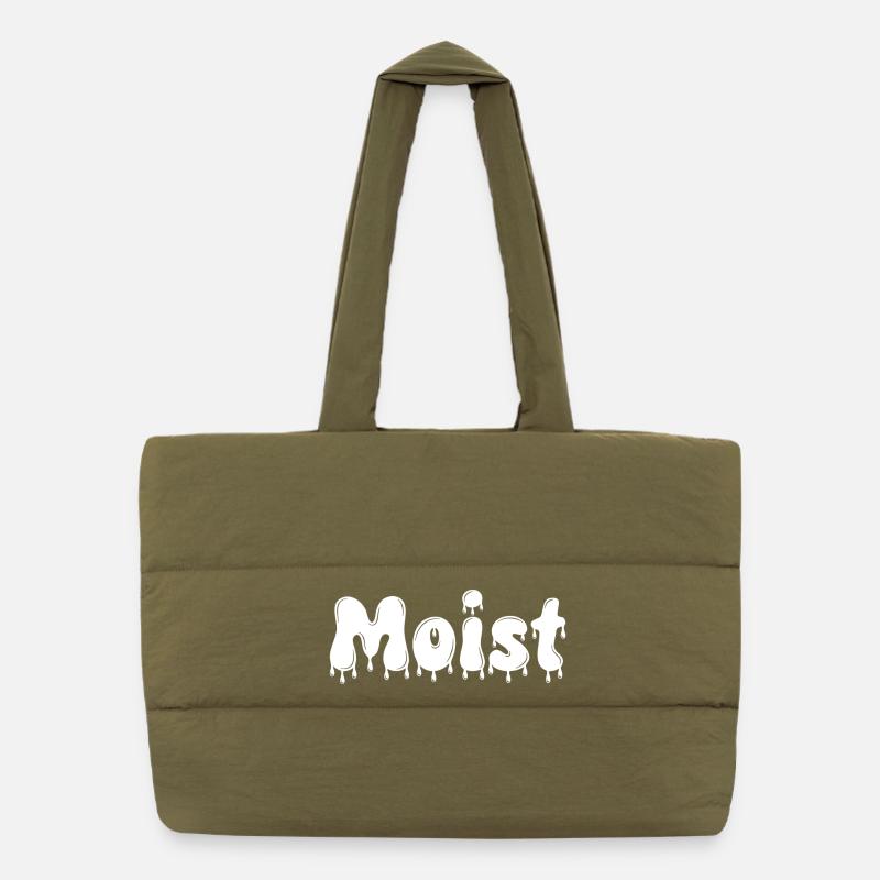 Moist Dripping Text Puffer Shopping Bag