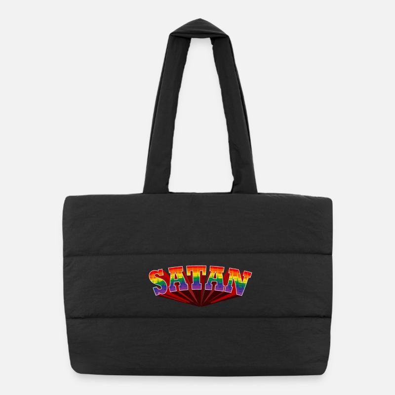 Texte de Satan Rainbow Sac shopping matelassé