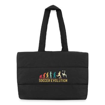 Soccer Evolution Progression Design - Puffer Shopping Bag - black - Front