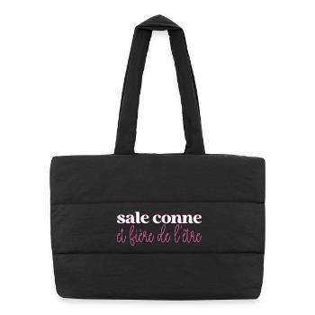 Sale Conne et Fière de l'être Cadeau Filles Copine - Sac shopping matelassé - noir - Devant