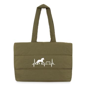 Chemise de cheval, Frise frisonne - Sac shopping matelassé - safari green - Devant