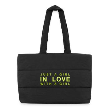 Just a Girl in Love with a Girl - Puffer Shopping Bag - black - Front