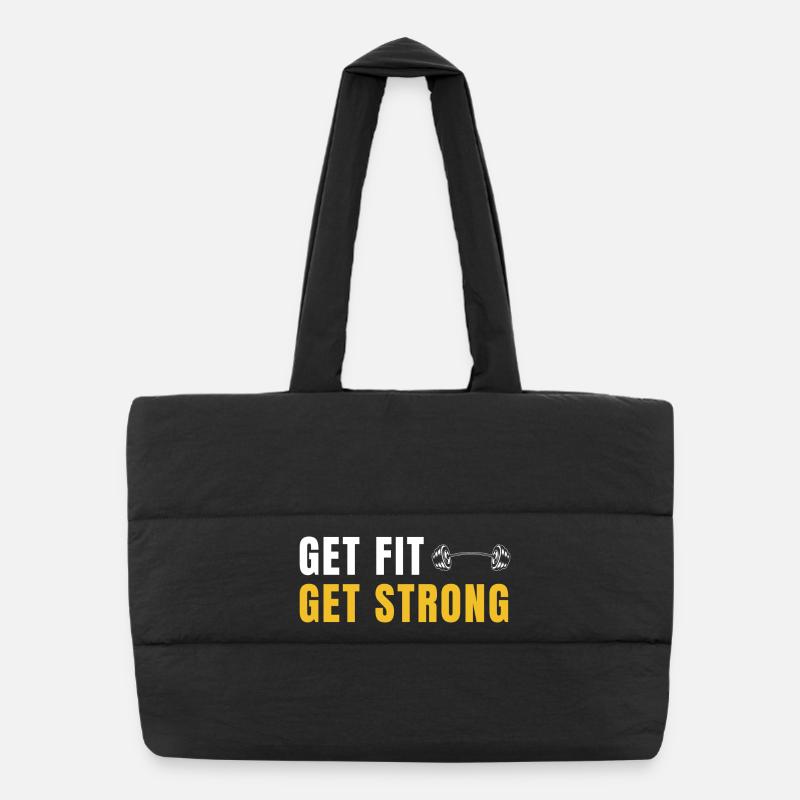 Get Fit Get Strong - Fitnessgeschenk mit Hanteln Puffer-Einkaufstasche