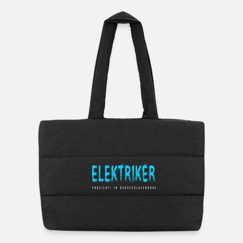 Elektriker Handwerker Design Puffer-Einkaufstasche