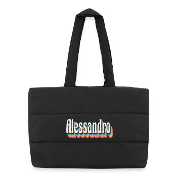 Alessandro Retro Vintage T-Shirt Geschenk T-Shirt - Puffer-Einkaufstasche - Schwarz - Vorne