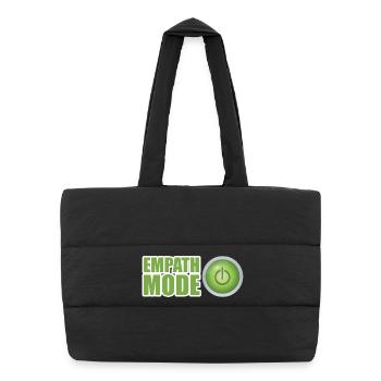 Empath Mode Green Power Button Design - Puffer Shopping Bag - black - Front