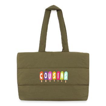 Cousins – Popsicles - Puffer Shopping Bag - safari green - Front