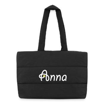 Anna - Puffer-Einkaufstasche - Schwarz - Vorne