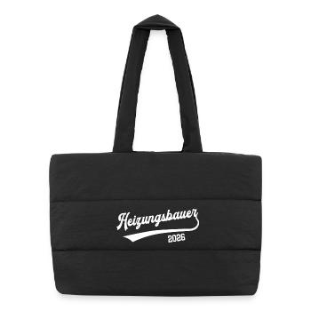 Ingénieur en chauffage 2026 Apprentissage Profession Chauffage Construction - Sac shopping matelassé - noir - Devant