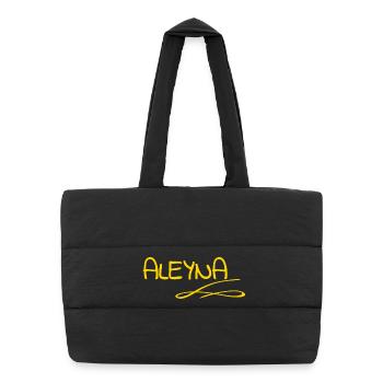 Geschenk für Aleyna - Puffer-Einkaufstasche - Schwarz - Vorne