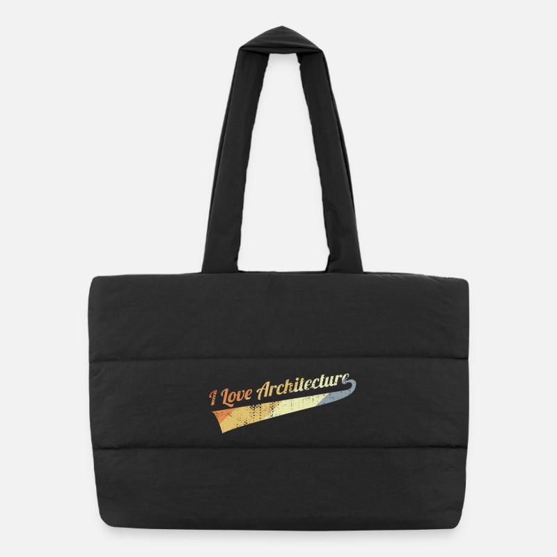 I Love Architecture Puffer-Einkaufstasche