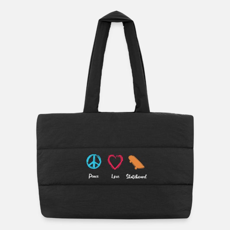 Planche à roulettes Peace Love Sac shopping matelassé