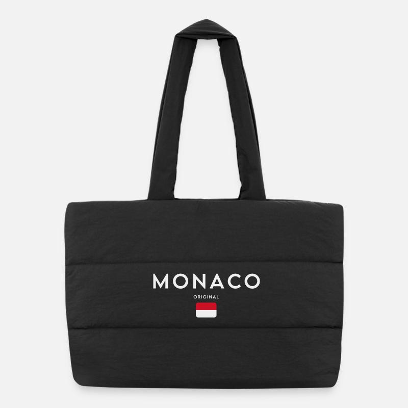 Monaco flag, Monegasque pride Puffer Shopping Bag