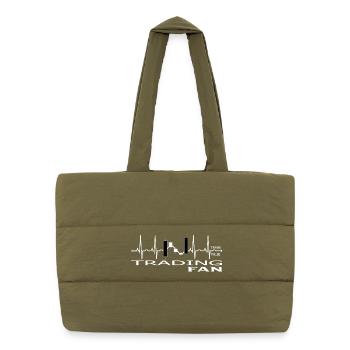Pulse Trading Chart Design - Puffer Shopping Bag - safari green - Front