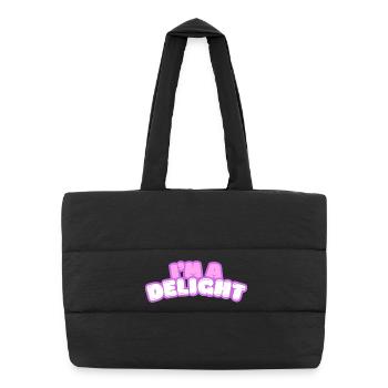 Im Delight Bubble Text - Puffer Shopping Bag - black - Front