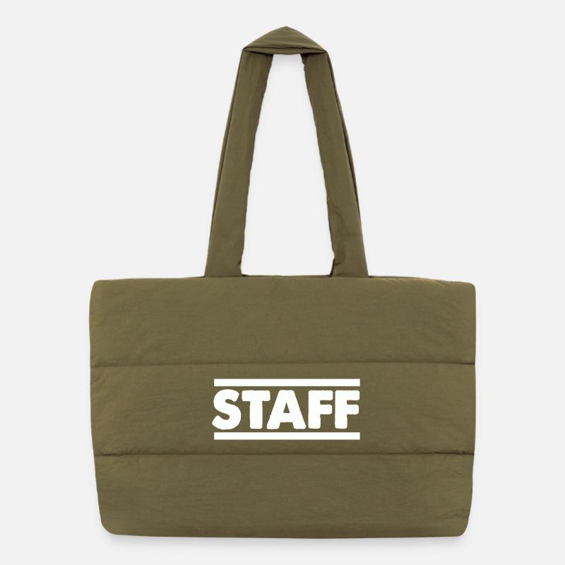 Staff Lettering Bold Contrast Puffer Shopping Bag
