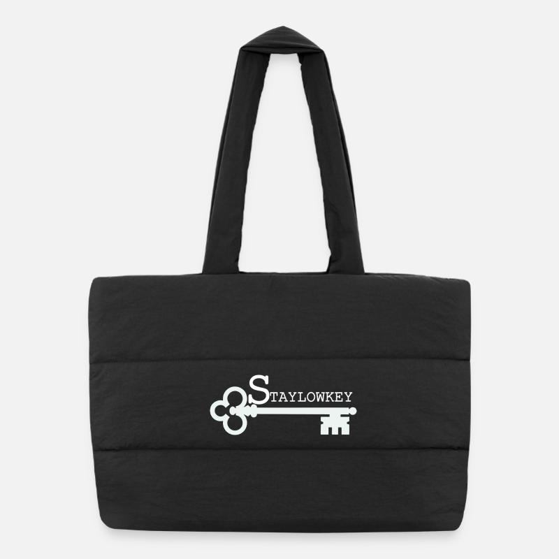 Stay Low Key Key Illustration Puffer Shopping Bag